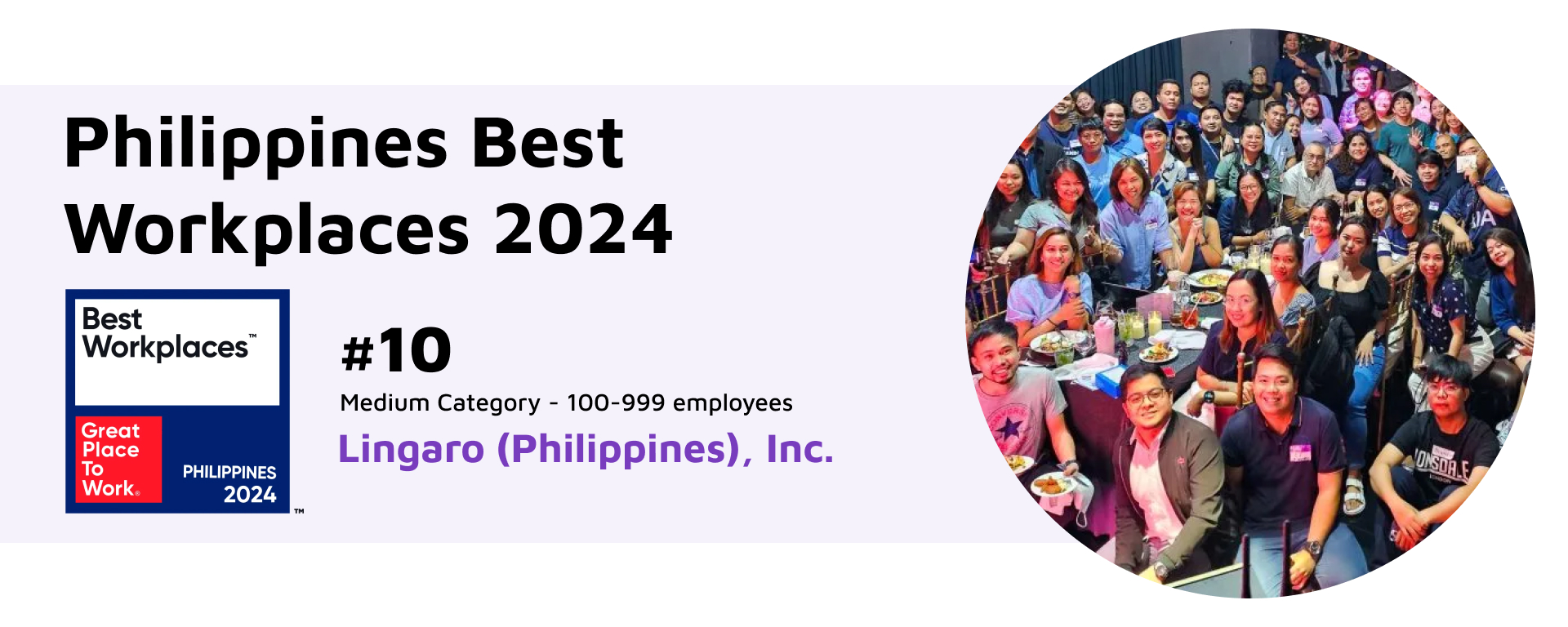 Lingaro Makes the Philippines Best Workplaces List for 2024